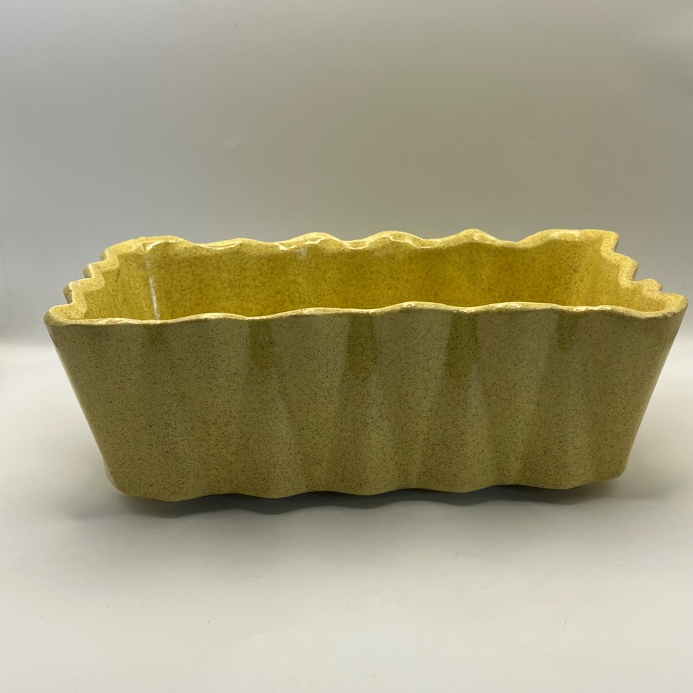 Vintage Yellow Flecked Upco Planter MCM 50s 60s Kitsch Rockabilly 8.25 inches
